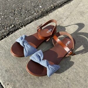 MIA Tan and Blue Women's Sandals